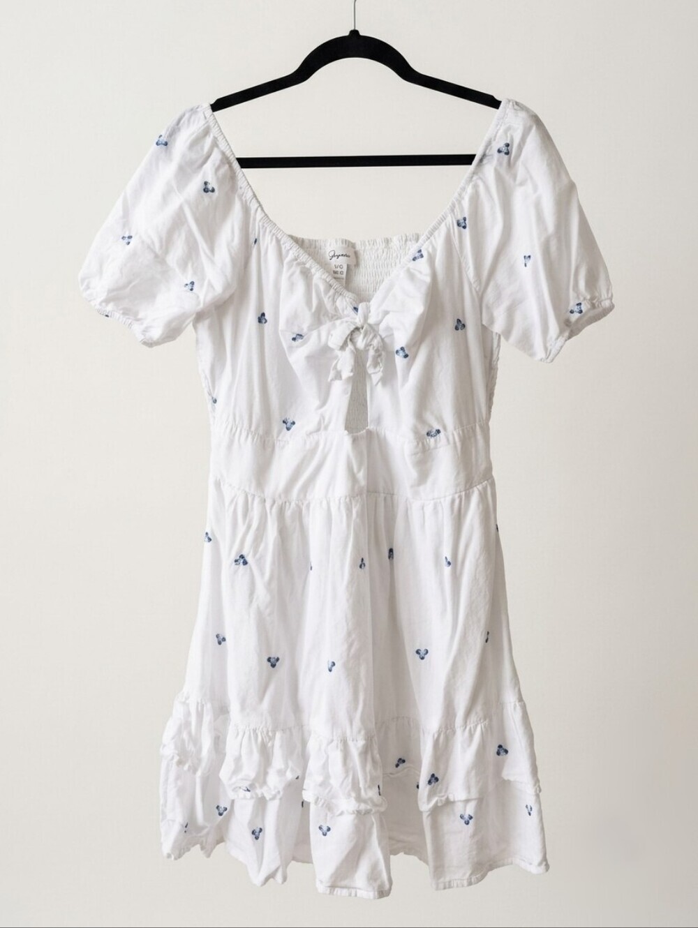 Jappa White Embroidered Mini Dress | Size Large